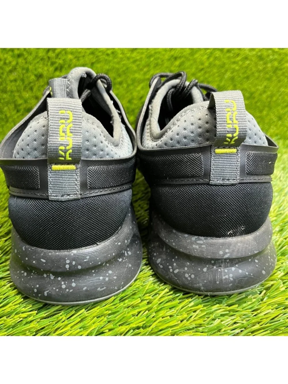 Kuru Atom Mens Size 9.5E Black Gray Athletic Running Walking Shoes Sneakers